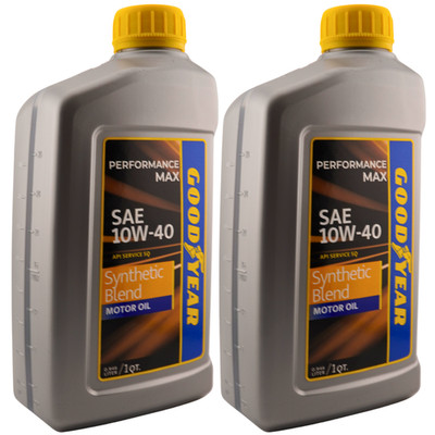 Goodyear Performance Max Synthetic Blend SAE 10W-40 Motor Oil, 1 Qt - 2 Pack
