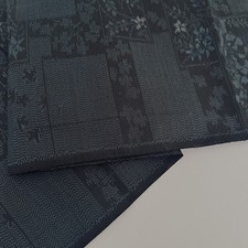 Etude #B 14.5x60 LONG Indigo Mud Dyed Hand Woven Oshima Kimono Silk Fabric OV26