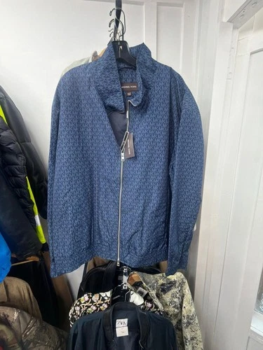 Michael Kors Blue Monogram Zip Jacket Men's XL New with Tags image 3