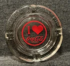 Rare Vintage I Heart Coca Cola Ashtray, Reverse Painted, 4.5”