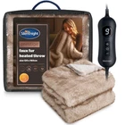 Silentnight Prestige Faux Fur Heated Throw Natural Super Soft & Cosy Fast Heat