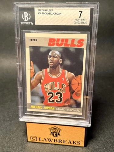 1987-88 FLEER #59 - MICHAEL JORDAN - BGS 7