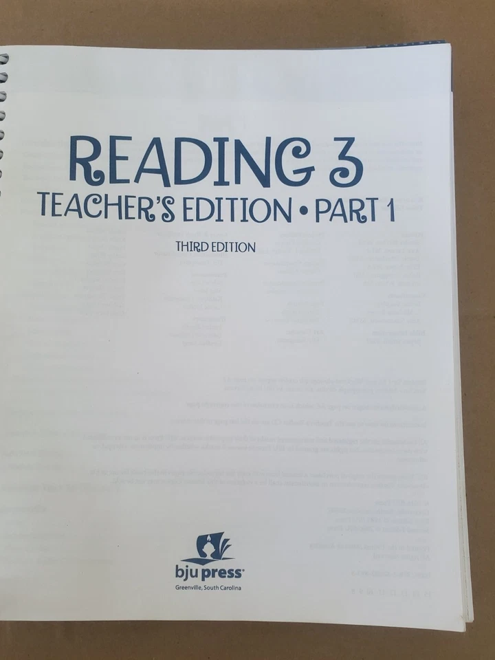 BJU Press. Adventures in Reading 3 Third Edition Teacher Edition Part 1. - Image 3 of 4