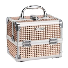 Makeup Case Train Portable Box with Mirror Lock Travel Cosmetic Cases Hard