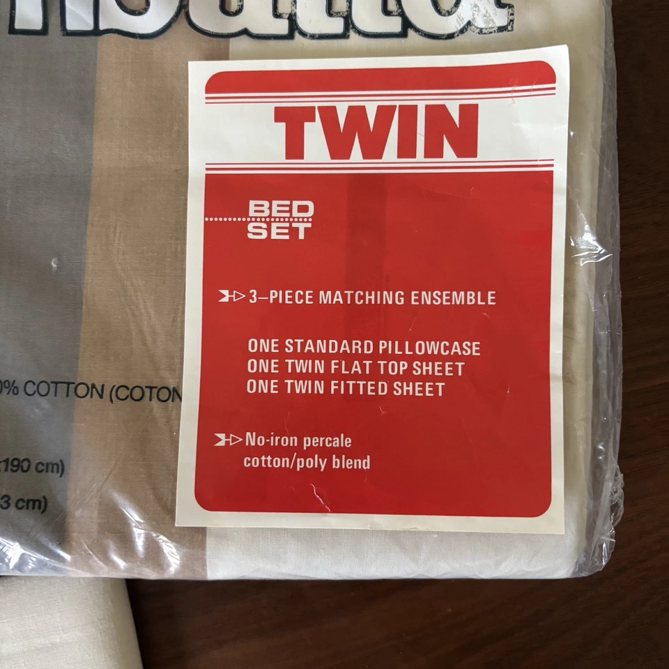 Juego de sábanas dobles Wamsutta Tomorrows Rainbow funda de almohada plana vintage marrón Foto 2 de 4