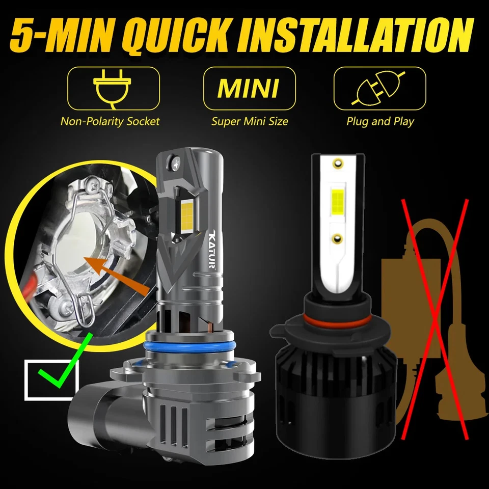 2x HIR2 9012 Led Canbus No Error Headlight 100W Bulb Xenon 6000K White Turbo  - Image 4 of 4