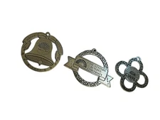 Case Western Reserve University Metal 2.5” Silver Ornaments VTG Lot Of 3