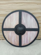 Viking Shield 24" Battle-Ready Shield Wooden Shield Heavy Metal Fittings Shield