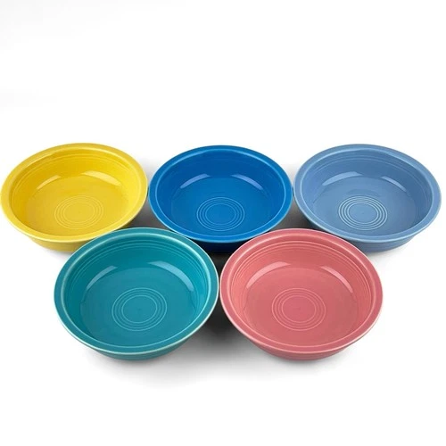 Vtg Fiestaware Soup Cereal Bowls Fiesta Rainbow Homer Laughlin 7” Set of 5