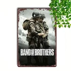 [Metal Wall Art] Band of Brothers Tin Metal Signs Wall Art - Vintage Military So