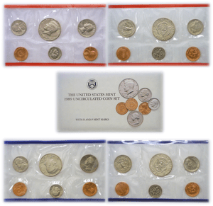 1989 10 Coin P/&D United States Mint Uncirculated Set OGP W//COA