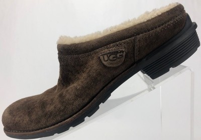 UGG Australia Shoreham - Shearling Lined Suede Winter Clog Mules Women's 6 Brown | eBay