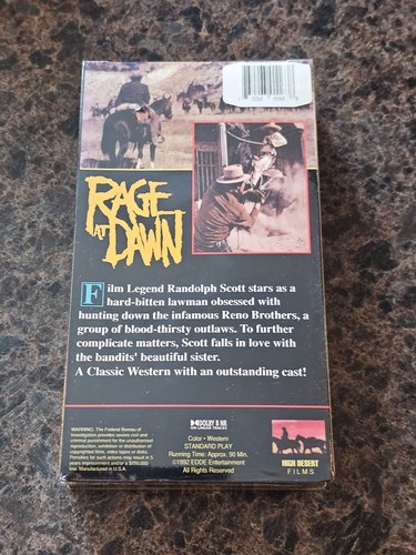 BRAND NEW Rage At Dawn (VHS; 1992) Randolph Scott RARE Sealed OOP - Foto 6 di 6