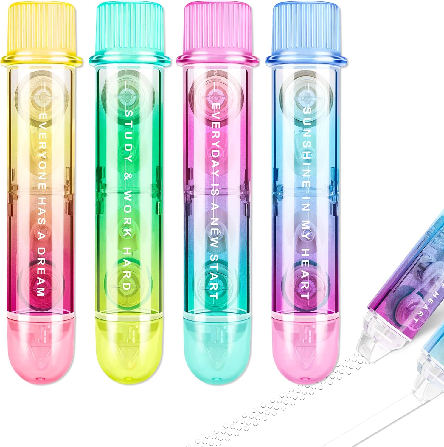 2 in 1 White Out Correction Tape and Double Sided Tape Roller, Cute Quick Dry Ja