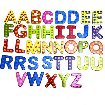 37 Holzbuchstaben Magnetische Buchstaben aus Holz ABC Alphabet Kinder