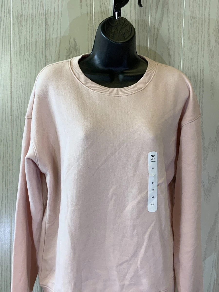 Xersion Crew Neck Fleece Sweatshirt Women s Size M Peach Whip