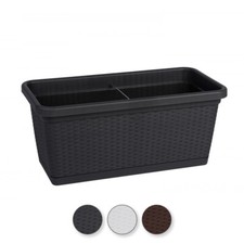 XL Pflanzkübel Pflanztopf Blumentopf Blumenkübel Pflanzkasten Rattan Rollbar Top