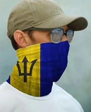 SUN GAITER Mask Bandana UPF 50+ UV Protecter Barbados Flag Fishing Sun Face Neck