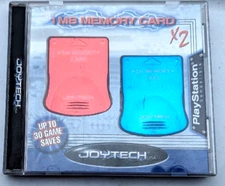 PS1 Joytech Memory Cards 1m (Sony Playstation 1) Blue / Red Original Case