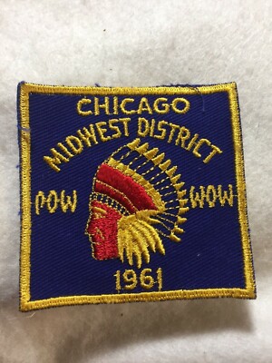 (56)  Boy Scouts- 1961 Chicago Midwest District - Pow-Wow - Chief patch