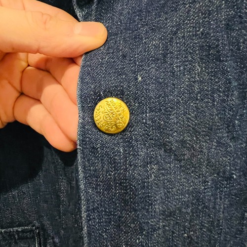 Vintage 50s Carters Watch The Wear Selvedge Denim Corduroy Collar Chore Jacket L - Picture 14 of 24