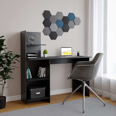 4 Ebenen Holz Büro Schreibtisch Computer Laptop Heim Arbeitszimmer Schreiben Schüler Tisch schwarz