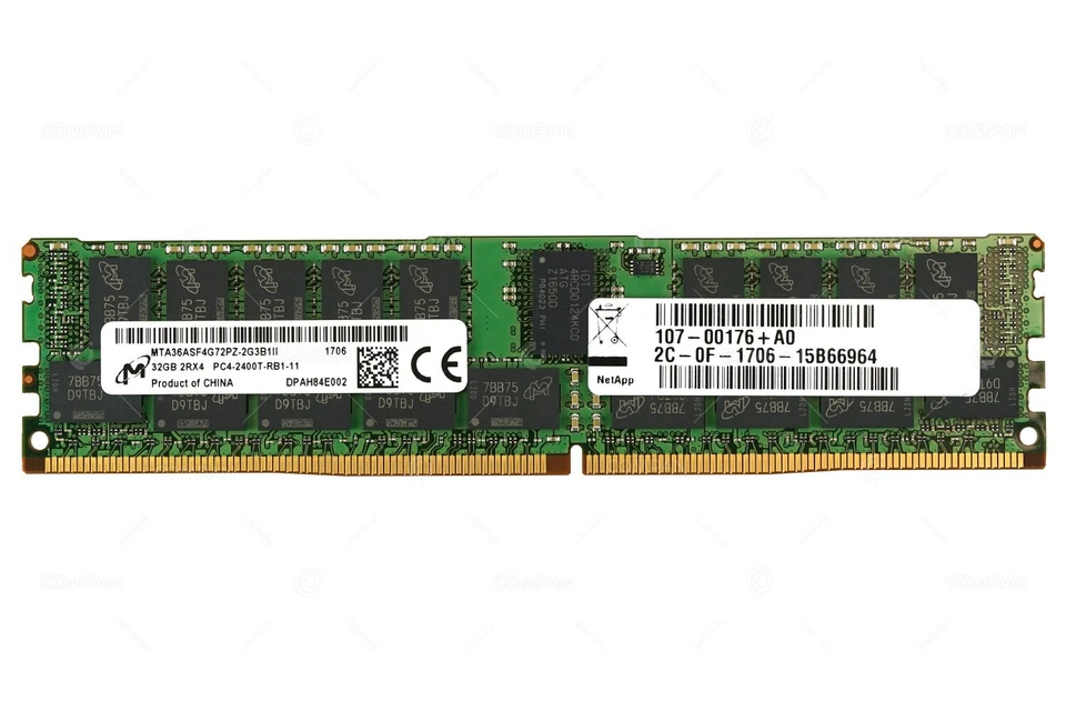 107-00176 NETAPP DDR4 32GB PC4-19200 2400MHz RDIMM FOR AFF-A300 FAS8200 - Immagine 2 di 4