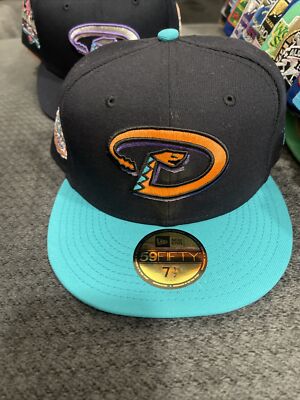 New Era 59fifty Arizona Diamondbacks Fitted Hat Cap Baseball Snake 7 1/2 Sn Mia