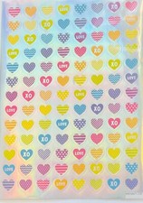 Rainbow Foil Hearts Valentine's Day Stickers Planner Papercraft Crafts