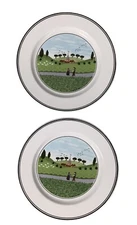 Set Of 2 Villeroy & Boch B&B Plates 6.75” Naïf Laplau #5 Marriage