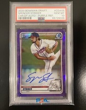 2020 Spencer Strider Bowman Chrome Purple Refractor Auto /250 PSA 10