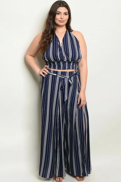 Plus Size Premium Stripe Wide Leg Trousers | Nasty Gal