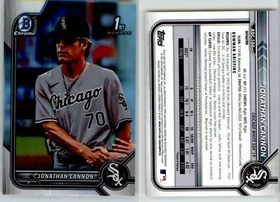 Jonathan Cannon 2022 Bowman Draft Chrome Refractor BDC-180 White Sox 1st