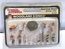 WOODLAND SCENICS HO SCALE ROAD CREW DETAILS 20 PCS