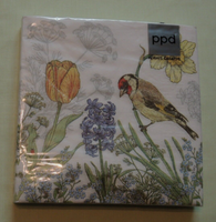 20 Servietten Vogel Tulpe Narzisse Hyazinthen 1 Packung Ovp Ppd Motivservietten