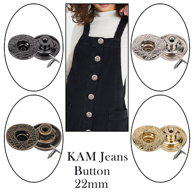 10-100pcs Kam Snap Jeans Knöpfe 22mm Hammer On Handtaschen Jacken Mäntel Kleider