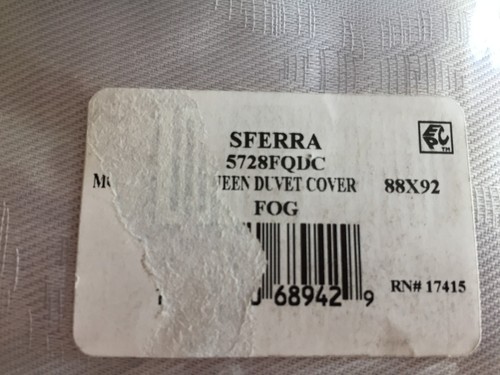 5 pc SFERRA MOLANI Queen Duvet & 4 Shams Fog Gray Grey Bloomingdales New Italy - Picture 10 of 12
