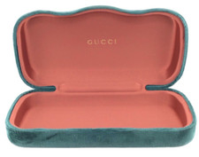 Gucci Authentic Velvet Green Clam Shell Hard Case Eyeglass Eyewear Sunglasses