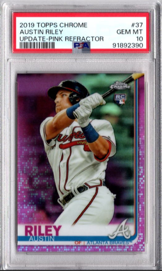 2019 Topps Chrome Update Austin Riley Pink Refractor 37 RC PSA 10 Atlanta Braves