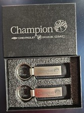Set of 2 Champion Chevrolet Buick GMC Dealership Keyrings (Lagrange, KY)