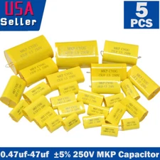 5PCS MKP Capacitor 0.47-47uf ±5% 250V - Audio Grade - Speaker Crossover Film Cap