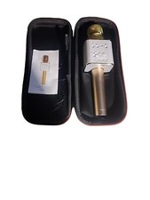 Karaoke White and Gold Microphone For Mobile Phones W/ Case