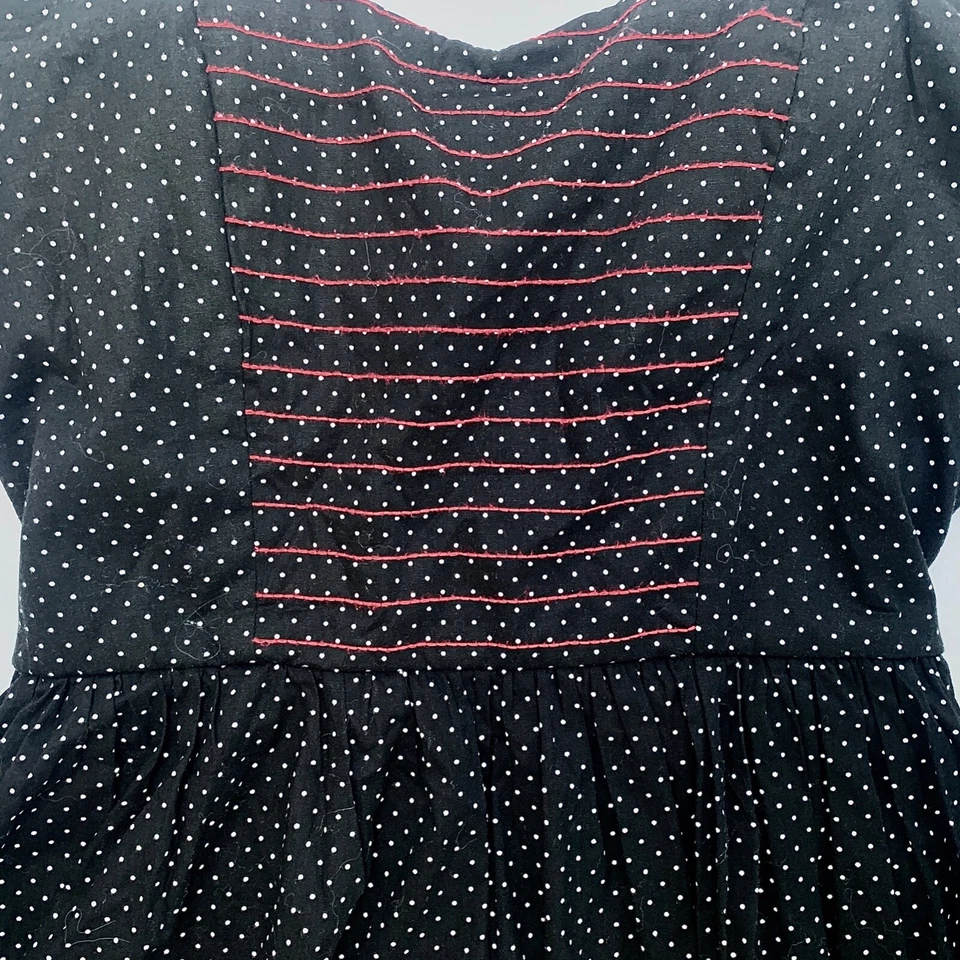 Mini Vestido Y2K Años 2000 Pinup Vampiro Gótico Negro Rojo Lunares Tul M Foto 3 de 4