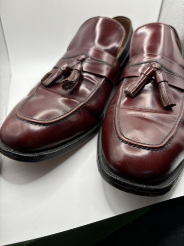 ALLEN EDMONDS Biscayne Vintage 80s Tassel Loafer Style Shoes 12Burgundy Slip On - Picture 2 of 14