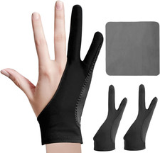 Digital Drawing Glove: 3-Layer Palm Rejection, Two-Finger Artist Glove for Drawi