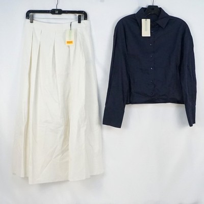 Terzi Dukkani Women's Royal Koton & Meva Gabardine Shirt/Skirt Size 2 Lot of 2