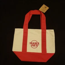 Trader Joe’s Mini Canvas Tote Bag || Red || Limited Edition 🔥New With Tags🔥