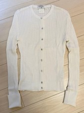 Chanel Coco Mark Button Knit Cardigan White Size 40
