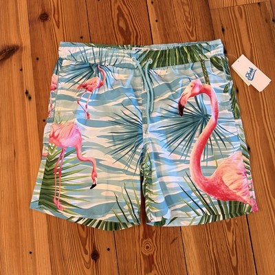 Fresh Prints Of Bel Air Flamingo Swim Trunks Medium Beach Coastal Vacation