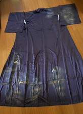 ROYAL PURPLE SILK JAPANESE KIMONO WITH GILT CRANES BRANCHES UNUSED